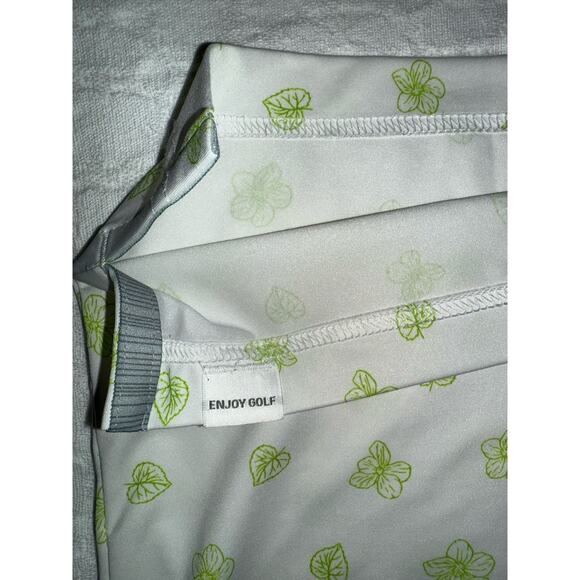 Puma Golf Polo Mattr White Green Spring Sz L Performance Quick Dry Cool Dad Logo - Picture 7 of 14